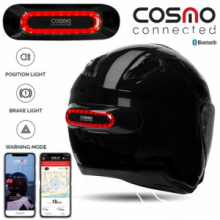 LUCE STOP DI EMERGENZA UNIVERSALE CASCO SMART NERO LUCIDO COSMO MOTO CONNECTED