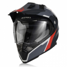 Casco enduro Acerbis Flip FS-606 grigio rosso con visiera