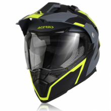 Casco enduro Acerbis Flip FS-606 grigio nero giallo con visiera