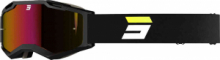 Shot Iris 2.0 Solid Occhiali da motocross TECH BLACK NEON YELLOW MATT specchio