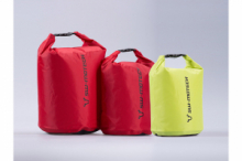 Set di sacche da sella Drypack. 4/8/13 l. Giallo/rosso. Impermeabile.