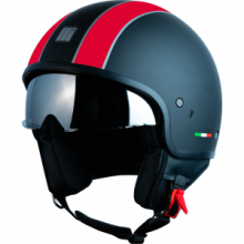 Casco moto Jet Motocubo Spider Nero Opaco Rosso