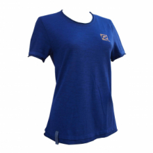 RIDAY Maglia girocollo manica corta in lana australiana extrafine LADY 31R012 BLU