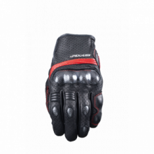 Guanti moto pelle estivi Five Sportcity Carbon Nero Rosso