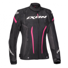 Ixon Striker lady Giacca tessile da moto impermeabile Black Anthracite Fushia