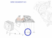 825416 SERIE SEGMENTI PIAGGIO 50cc 2T