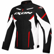 Ixon Striker Giacca tessile da moto impermeabile black white red