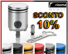 CT017A COLORE ARGENTO  Serbatoio Fluido Rizoma per Pompa Frizione Utilizzare Olio DOT3 o DOT4 - Vol. 26cm3