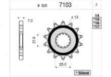 Pignone in acciaio (16 denti) - Passo Standard (525) KAWASAKI SUZUKI YAMAHA TRIUMPH