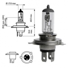 LAMPADA HERT H4 ALOGENA 12V-60/55W P43T (E13)