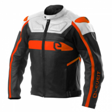 eleveit RC PRO giacca in pelle racing  BIANCO/ARANCIO FLUO