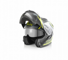 Casco Moto Modulare Acerbis Doppia Visiera Serel Nero yellow