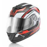 Casco Moto Modulare Acerbis Doppia Visiera Serel Nero rosso